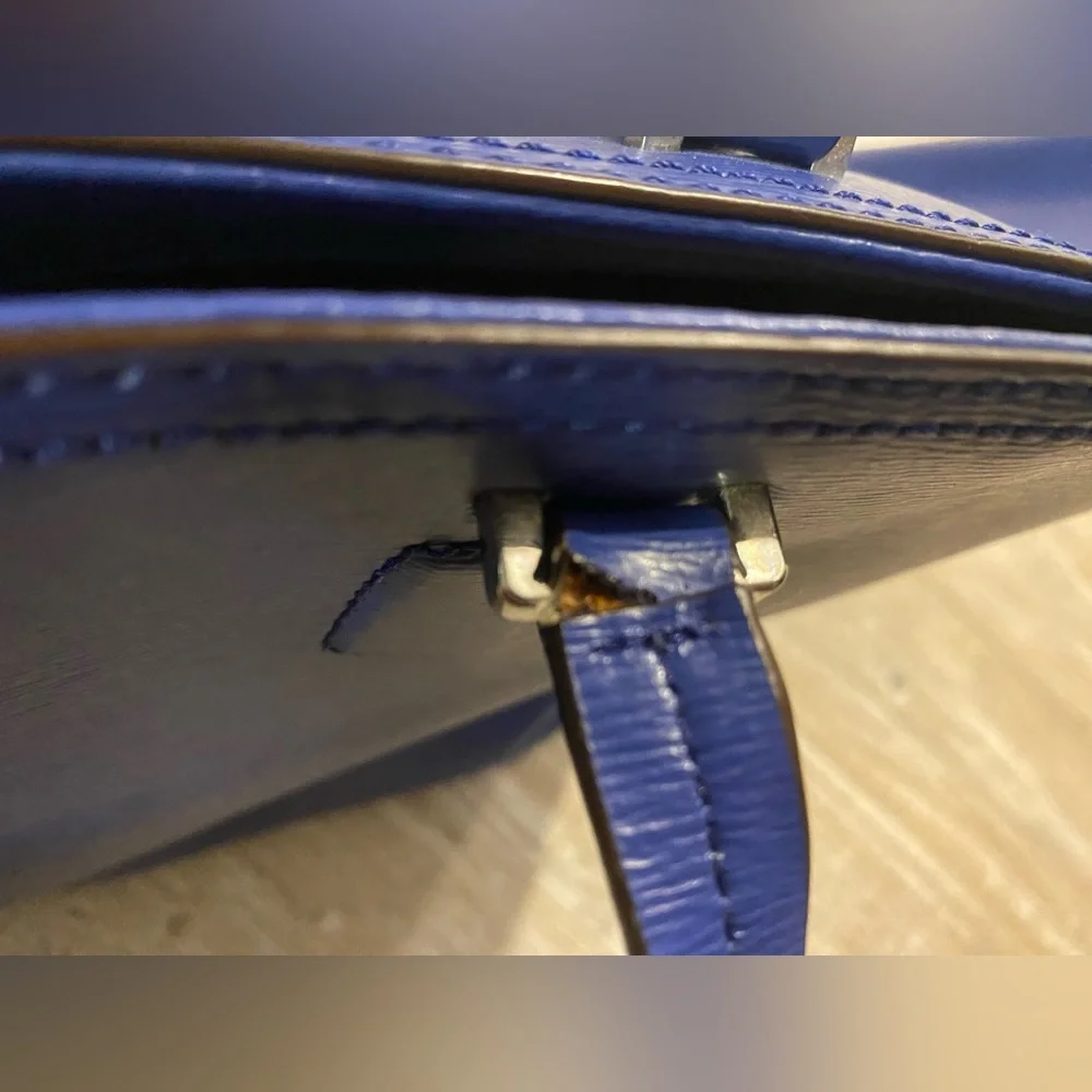 Ralph Lauren Lowell Iris cobalt blue large leather tote bag - Picture 16 of 16